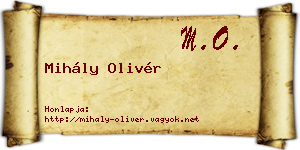 Mihály Olivér névjegykártya