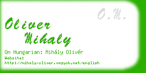 oliver mihaly business card